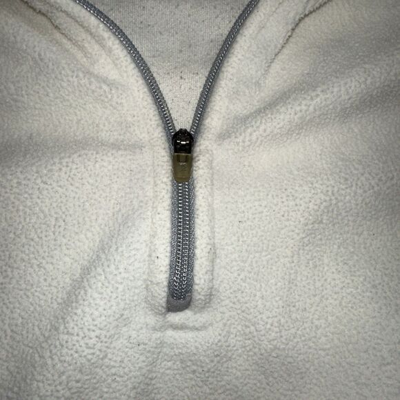 LL Bean Womens Ivory Pullover Fleece 1/4 Zip Size Large - Picture 3 of 8